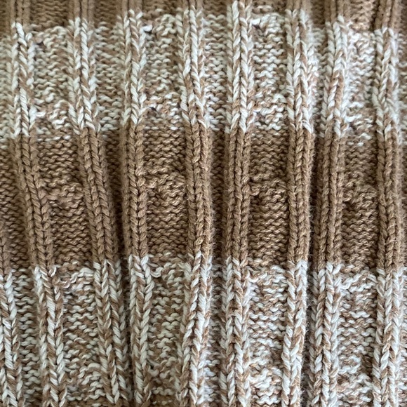 L.L. Bean Beige and White Striped Zip-Front Cable Knit Sweater - Picture 11 of 11
